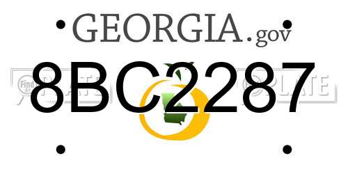 8BC2287 Georgia License Plate