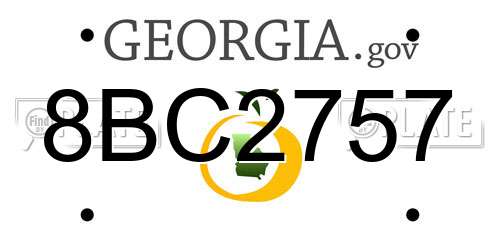 8BC2757 Georgia License Plate