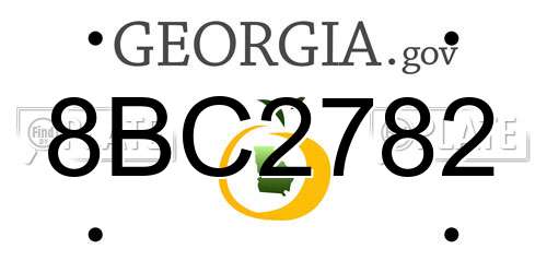 8BC2782 Georgia License Plate