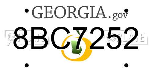 8BC7252 Georgia License Plate