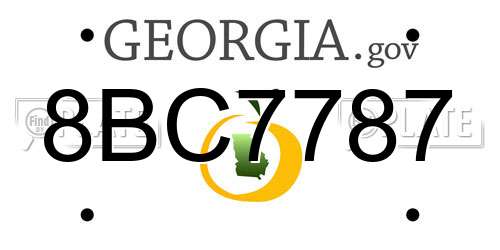 8BC7787 Georgia License Plate