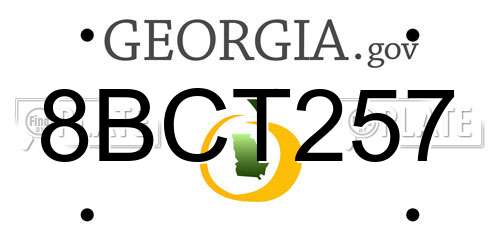8BCT257 Georgia License Plate