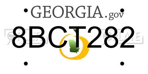 8BCT282 Georgia License Plate