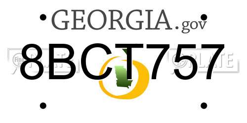 8BCT757 Georgia License Plate