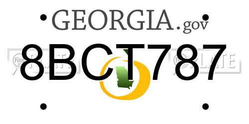 8BCT787 Georgia License Plate