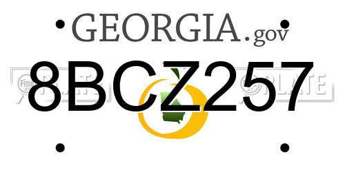 8BCZ257 Georgia License Plate
