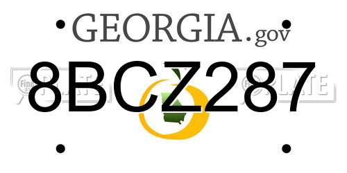 8BCZ287 Georgia License Plate