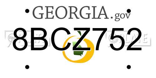 8BCZ752 Georgia License Plate