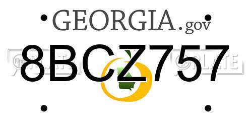 8BCZ757 Georgia License Plate
