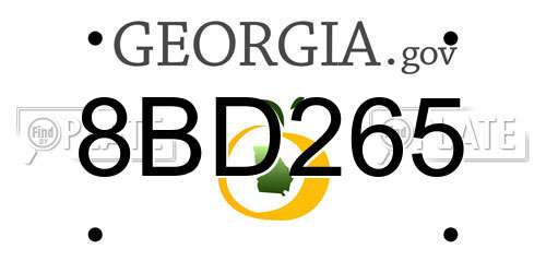8BD265 Georgia License Plate
