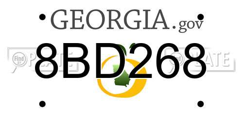 8BD268 Georgia License Plate