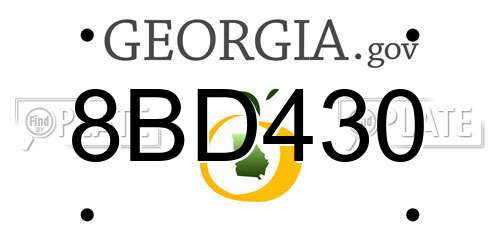 8BD430 Georgia License Plate