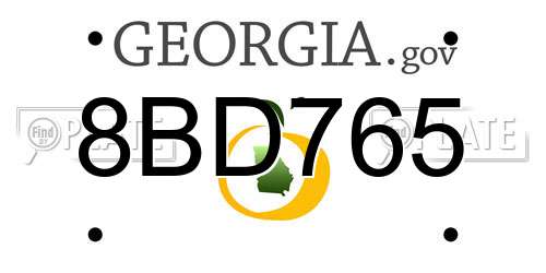 8BD765 Georgia License Plate