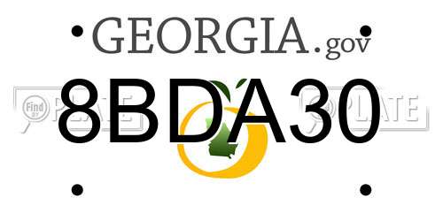 8BDA30 Georgia License Plate