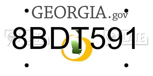 8BDT591 Georgia License Plate
