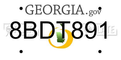 8BDT891 Georgia License Plate
