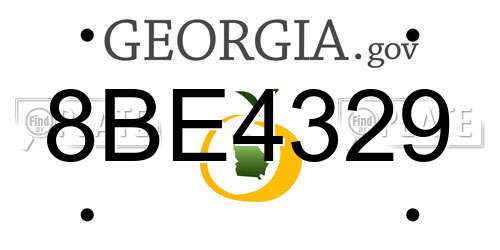 8BE4329 Georgia License Plate