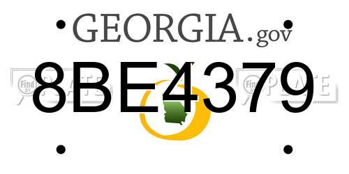 8BE4379 Georgia License Plate