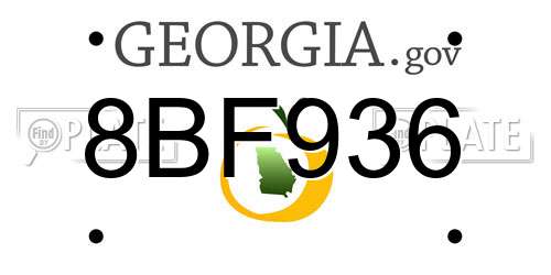 8BF936 Georgia License Plate