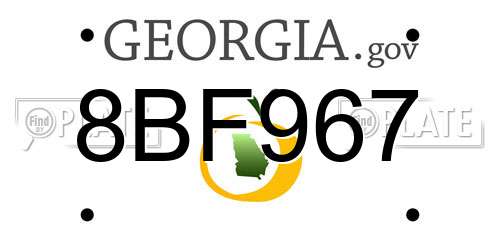 8BF967 Georgia License Plate