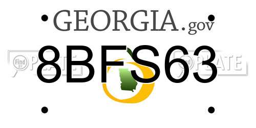 8BFS63 Georgia License Plate