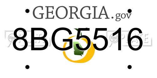 8BG5516 Georgia License Plate