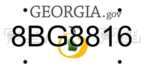 8BG8816 Georgia License Plate