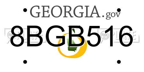 8BGB516 Georgia License Plate