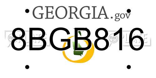 8BGB816 Georgia License Plate