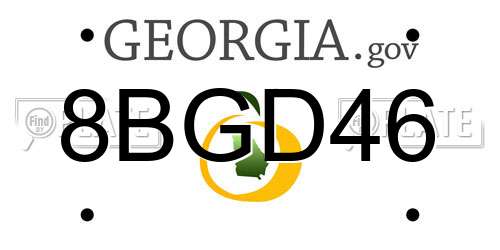8BGD46 Georgia License Plate