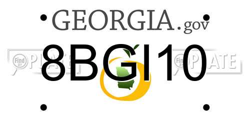8BGI10 Georgia License Plate