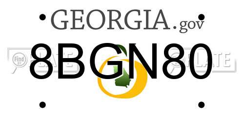 8BGN80 Georgia License Plate