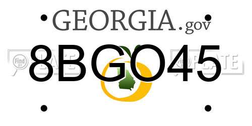 8BGO45 Georgia License Plate