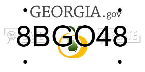 8BGO48 Georgia License Plate