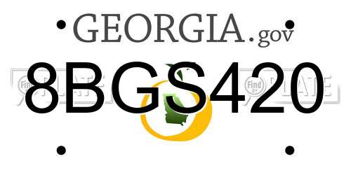 8BGS420 Georgia License Plate