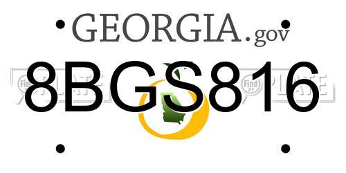 8BGS816 Georgia License Plate