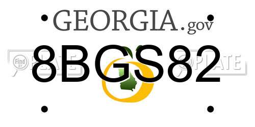 8BGS82 Georgia License Plate