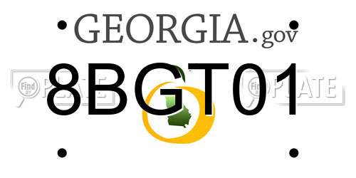 8BGT01 Georgia License Plate