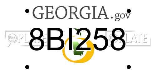 8BI258 Georgia License Plate