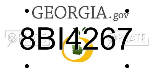 8BI4267 Georgia License Plate