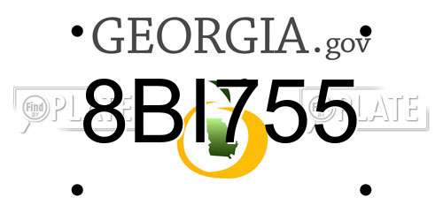 8BI755 Georgia License Plate
