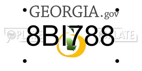 8BI788 Georgia License Plate
