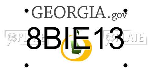 8BIE13 Georgia License Plate