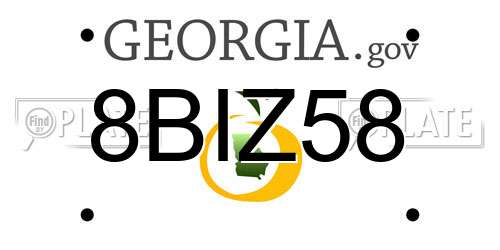 8BIZ58 Georgia License Plate