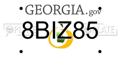 8BIZ85 Georgia License Plate