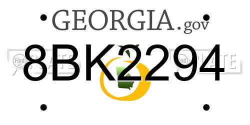8BK2294 Georgia License Plate