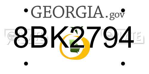8BK2794 Georgia License Plate