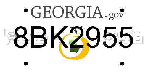 8BK2955 Georgia License Plate