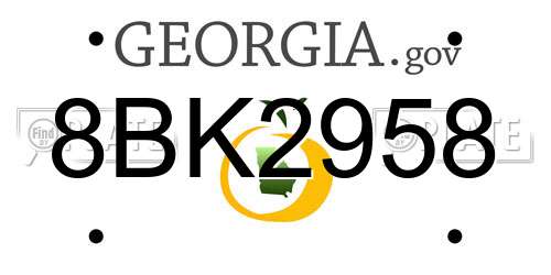 8BK2958 Georgia License Plate
