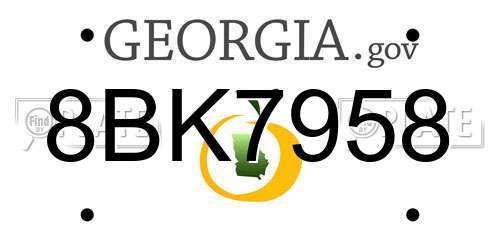 8BK7958 Georgia License Plate